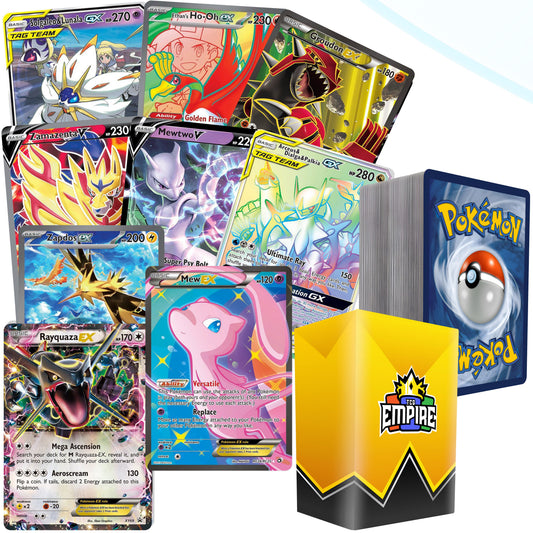 Legendary Pokemon Card Bundle 100+ Cards | Mewtwo Lugia Arceus Rayquaza Ultra Rare Guaranteed | 10 Holos & Rares | Mythical TCG Collector Gift Set with Storage Box
