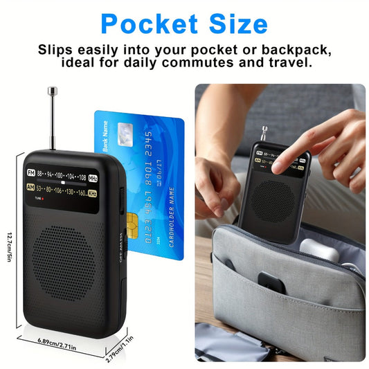 Qoosea Portable AM FM Radio with Long-Distance Reception, Handheld Transistor Radio with Crystal Clear Speaker, Battery Operated 2AA – Compact Emergency Radio for Outdoor, Camping, Travel, Home & Disaster Preparedness