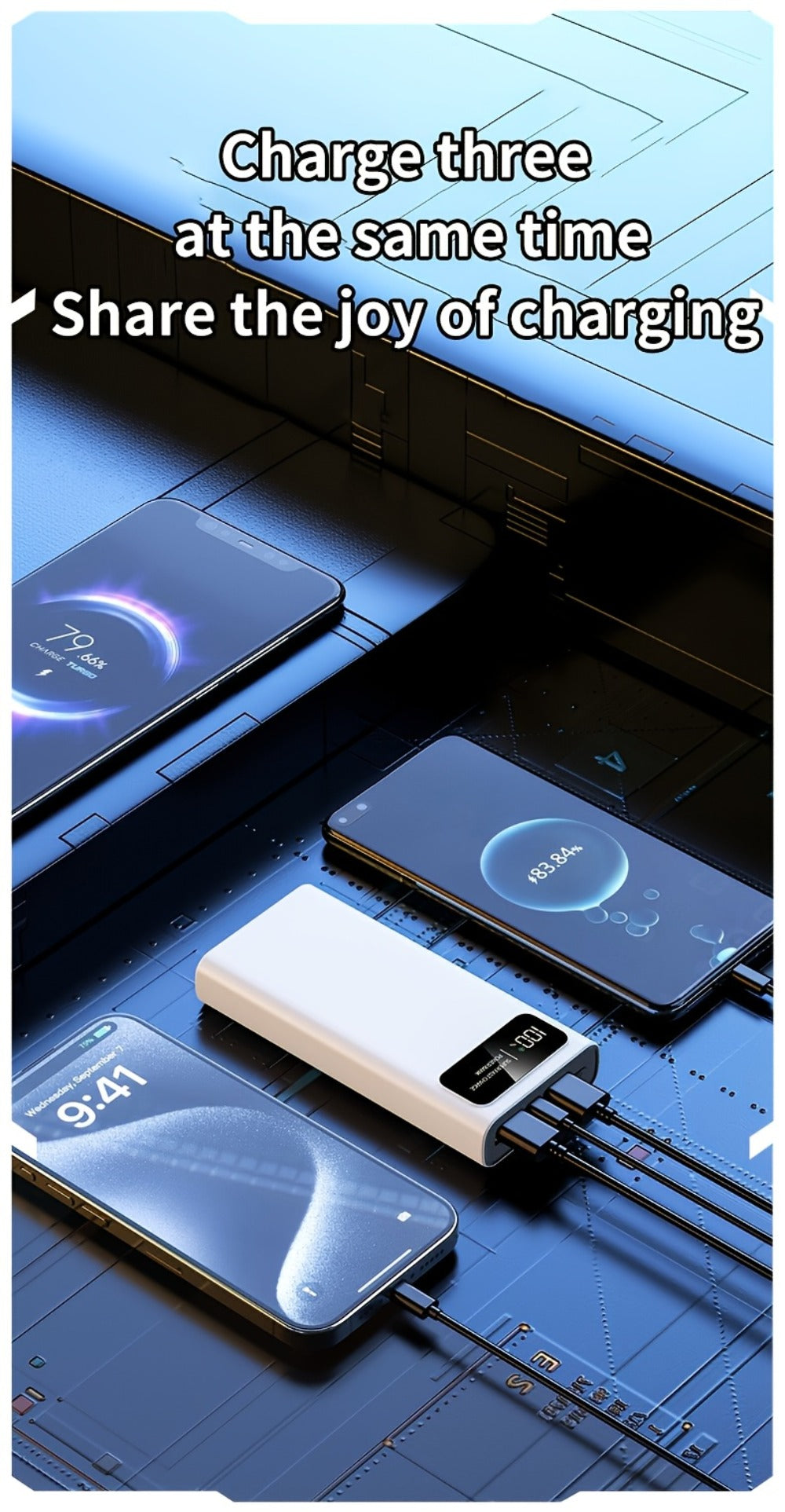 30000mAh Portable Charger with Bidirectional Fast Charging Dual USB & USB-C Power Bank High Capacity Battery Pack for iPhone Android Samsung Tablet Travel Outdoor Emergency
