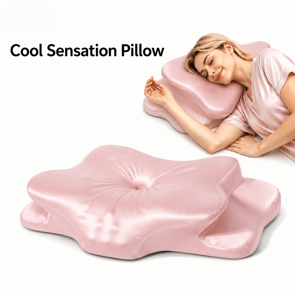 Cervical Neck Pillow for Sleeping - Butterfly Contour Memory Foam Ergonomic Support for Back & Side Sleepers, Slow Rebound Pressure Relief, Cervical Spine Alignment, Machine-Washable Cover, Multi-Color