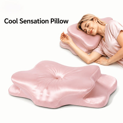 Cervical Neck Pillow for Sleeping - Butterfly Contour Memory Foam Ergonomic Support for Back & Side Sleepers, Slow Rebound Pressure Relief, Cervical Spine Alignment, Machine-Washable Cover, Multi-Color