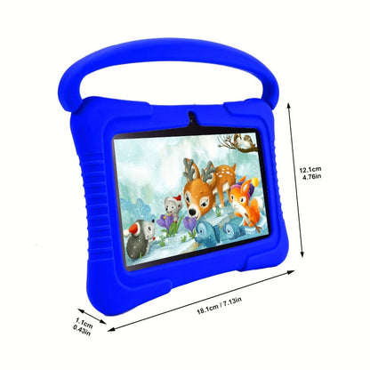 Kids Tablet 7 Inch Android 2GB RAM 16GB 32GB ROM 1TB Expandable WiFi Dual Camera Parental Control Educational Games Eye Protection Drop-Proof Silicone Case Tablet for Kids Toddlers – Pink Blue Purple Navy