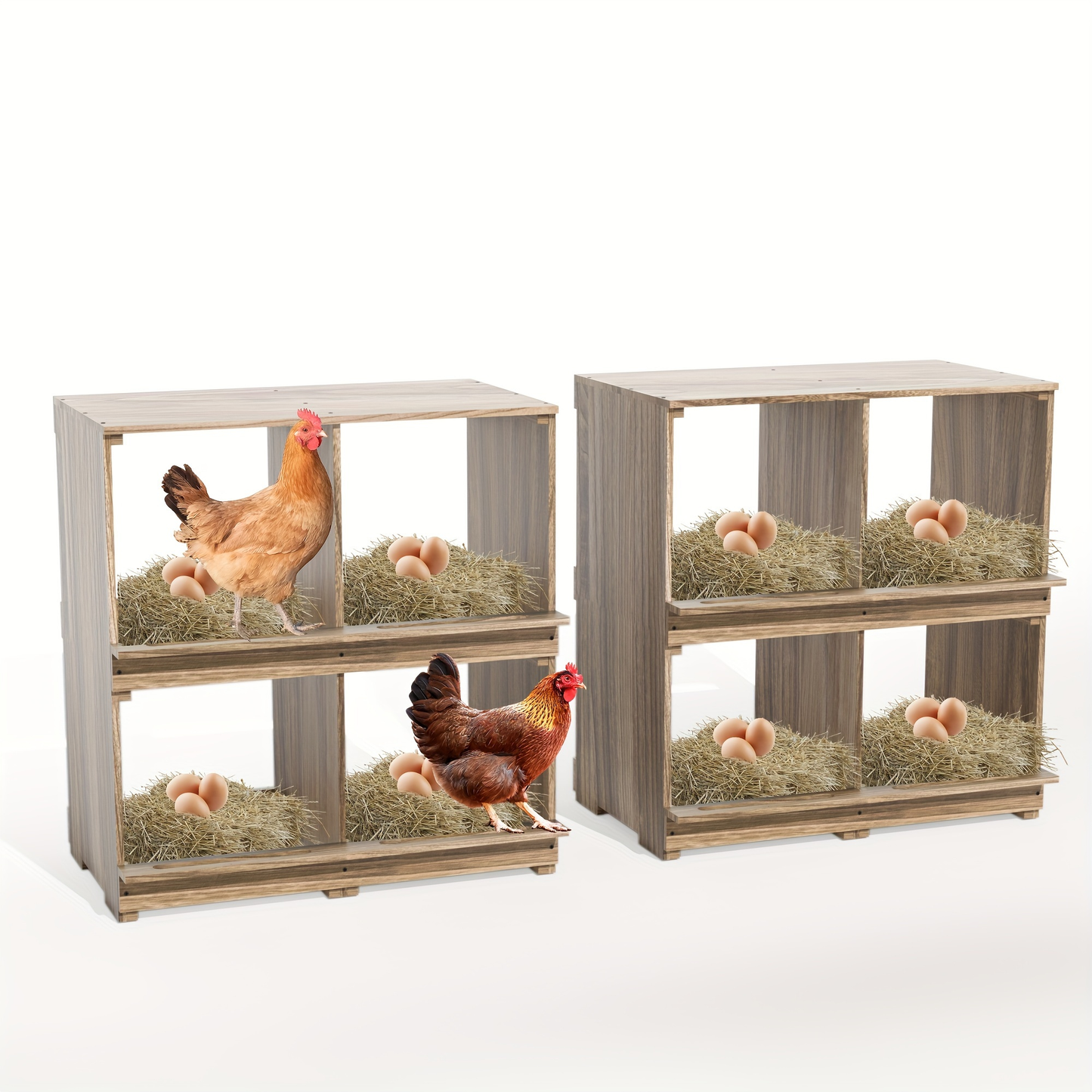 Chicken Nesting Box Wall Mount 4 Compartment Easy Egg Collection
