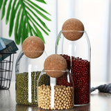 3-piece Glass Storage Container With Ball Cork