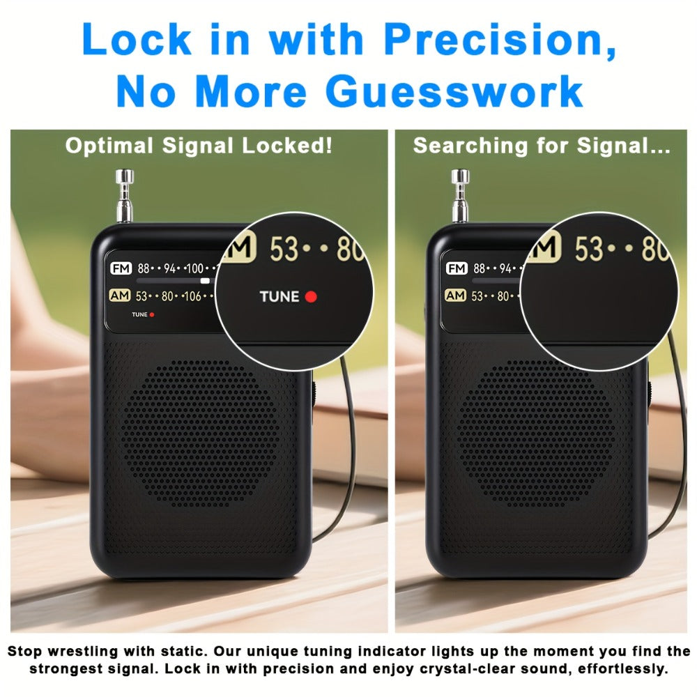Pocket AM/FM Radio with 2-AA Battery Power, Headphone Jack and Single or Two-Piece Color Options