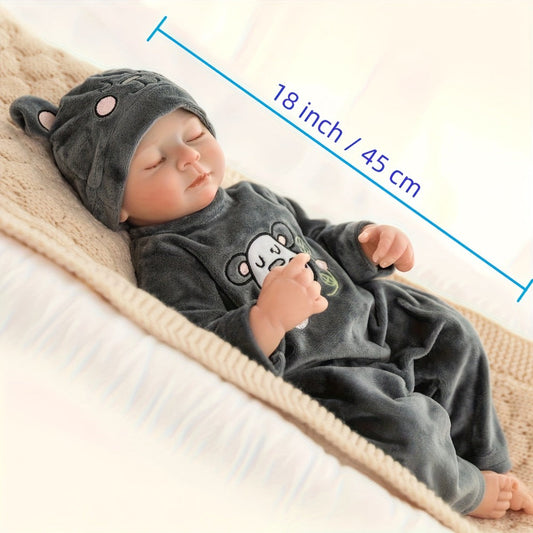Reborn Baby Doll 18 Inch 45CM Lifelike Newborn Doll Only No Accessories – Realistic Baby Body, Safe for Kids Ages 3+, Customizable Starter Doll, Birthday Halloween Christmas Gift for Girls & Collectors