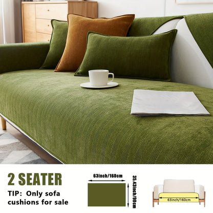 Sofa Cover Ribbed Chenille Stretch Panels with Non-Slip Design for 1 to 4 Seats, Armrests or Cushions