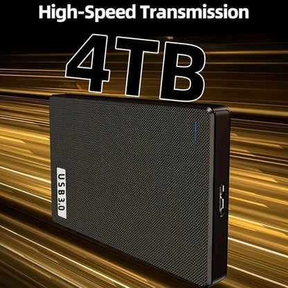 4TB Portable USB 3.0 Hard Drive in Slim Black RUSHBGM Enclosure for Desktop and Travel Storage