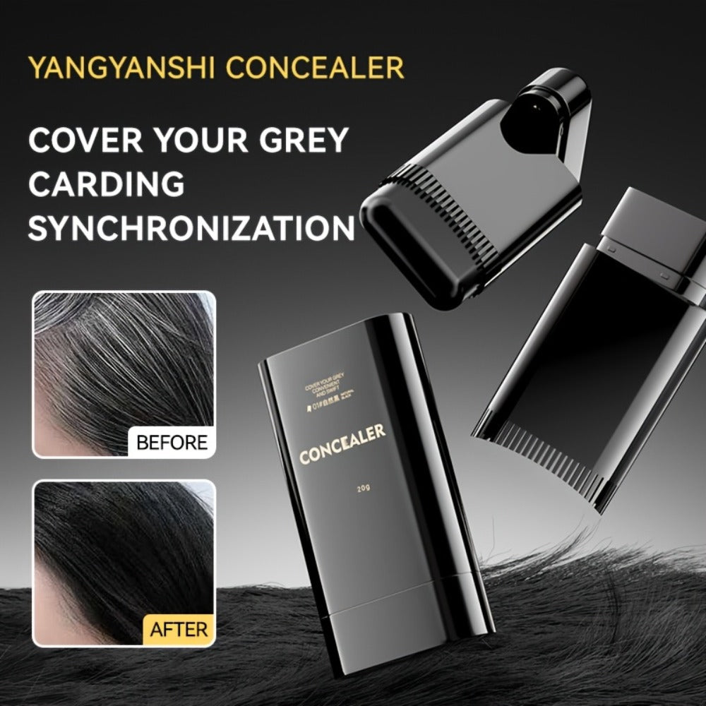 Gray Root Touch-Up Stick with Built-in Comb — Waterproof Sweatproof Instant Gray Coverage | Easy Twist Applicator | Plant-Based Squalane & Glycerin | 3 Shades | 1 or 2 Pack | On-the-Go