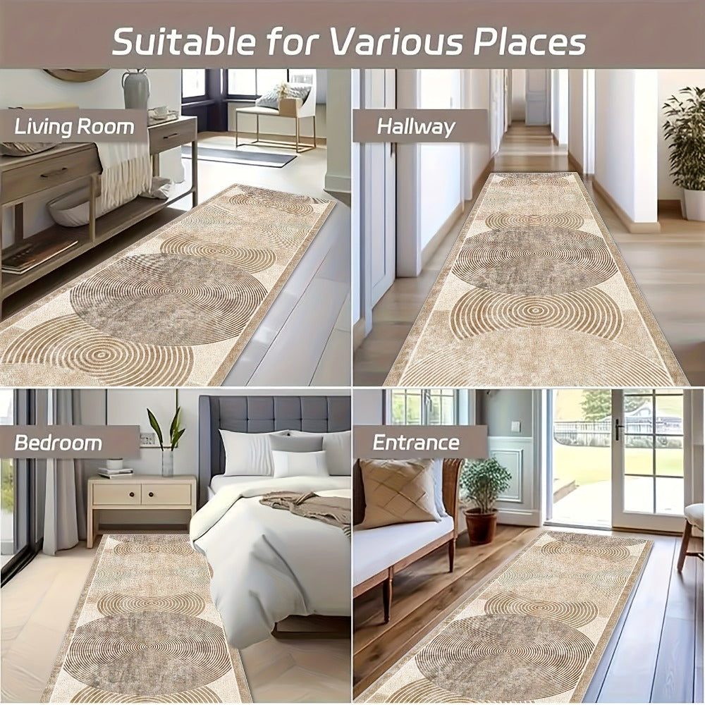 Area Rug Modern Neutral Runner with Four Washable Lengths for Hallway, Kitchen or Covered Patio