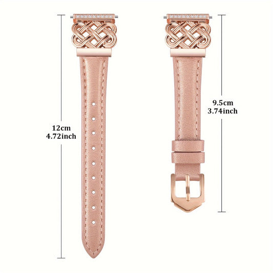 Watch Band in White 20mm Slim Strap with Interlocking Knot Detail for Listed Samsung Galaxy Watch Models