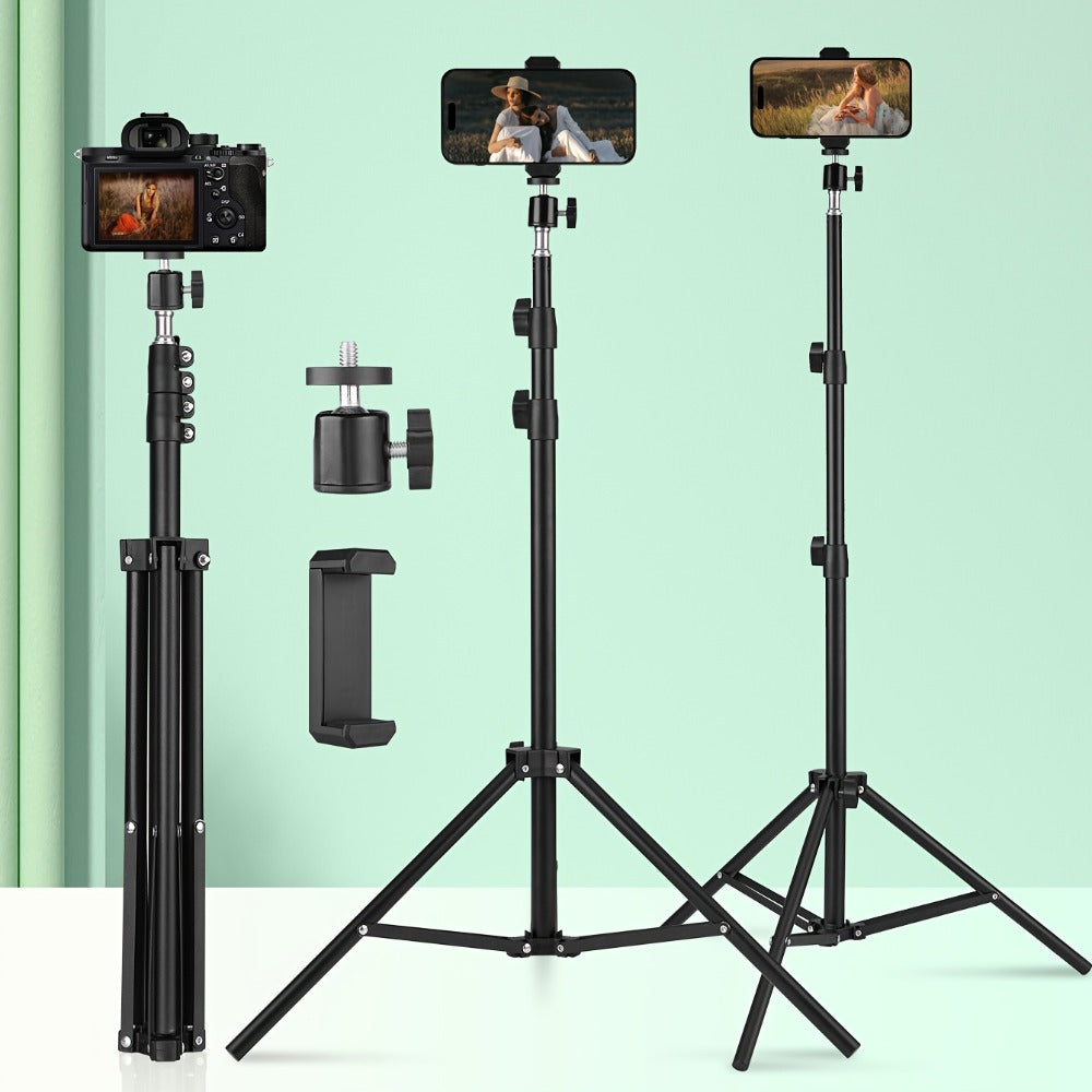 Adjustable Photography Light Stand Foldable Floor Tripod, Portable Collapsible Studio Stand for Camera