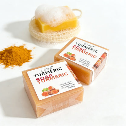 Kojic Acid Brightening Soap Bars 15-Pack — Turmeric Lemon Natural Face & Body Cleanser, Cold Processed Paraben-Free Formula, Gentle Exfoliation for All Skin Types, Bulk Value Set