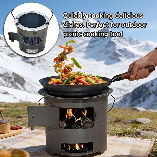 Wood Burning Stove | Portable Camping Charcoal BBQ Cooking Tea Heating