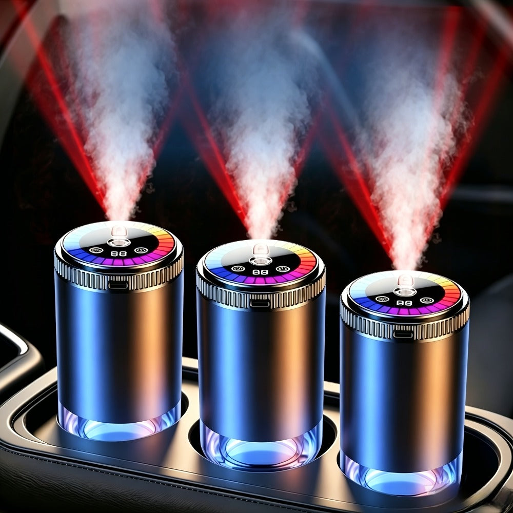Car Aromatherapy Diffuser with Dynamic Light Show & Starry Sky Projector - USB Rechargeable Air Freshener, Essential Oil Perfume, Adjustable Fragrance for Car Interior