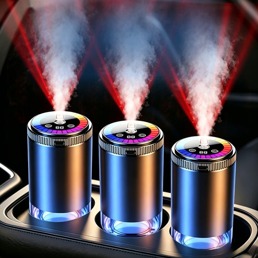 Car Aromatherapy Diffuser with Dynamic Light Show & Starry Sky Projector - USB Rechargeable Air Freshener, Essential Oil Perfume, Adjustable Fragrance for Car Interior