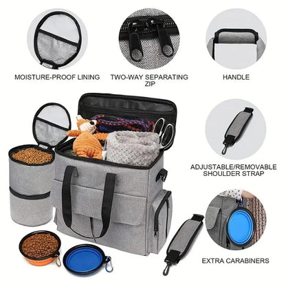 Dog Treat Pouch 5-Pack – Large Capacity Training Bag with Zip Closure, Durable Nylon Multi-Functional Outdoor Pet Carrier Bag for Dogs, Perfect for Training, Walks, Camping & Hiking