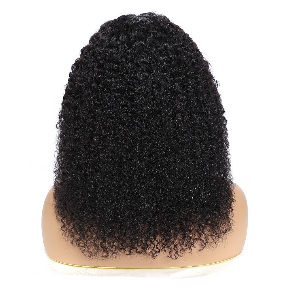 Lace Front Wig Kinky Curly Human Hair Style with 4x4x1 T-Part Lace, 180% Density and 12-22in Lengths