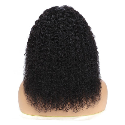 Lace Front Wig Kinky Curly Human Hair Style with 4x4x1 T-Part Lace, 180% Density and 12-22in Lengths