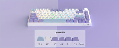 Hot Swap Gasket Mechanical Keyboard AJAZZ AK820 75% – Wireless 2.4GHz & Wired, Volume Knob, South-Facing RGB, Poron Foam, PBT Keycaps, Programmable, 11 Switch & Color Options for PC & Mac