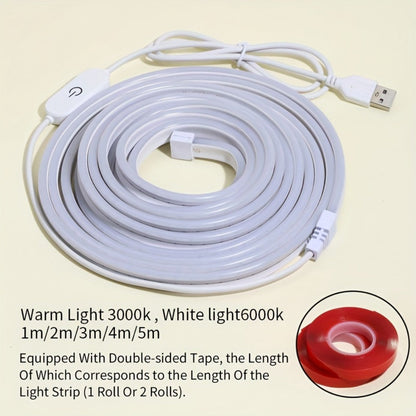 USB Mirror LED Light Strip with Touch Dimmer, White or Warm Light in 118.11-Inch Single or 196.85-Inch Two-Piece Options