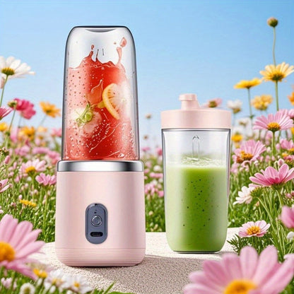 Portable Blender Family with Slim Digital Purple or White Models and Blue or Pink Double-Cup Options