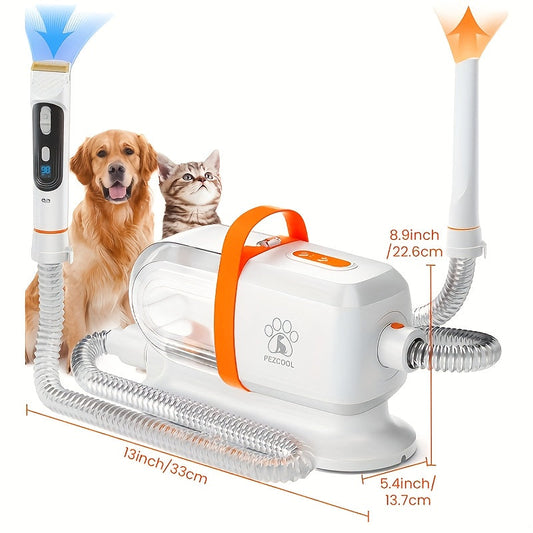 Dog Grooming Vacuum 8-in-1 & 9-in-1 with Dryer Function – 2.2L Large Cup, Low Noise Pet Grooming Vacuum for Shedding, 6 Grooming Tools, Strong Suction Home Dog Grooming Kit (Purple or Orange)