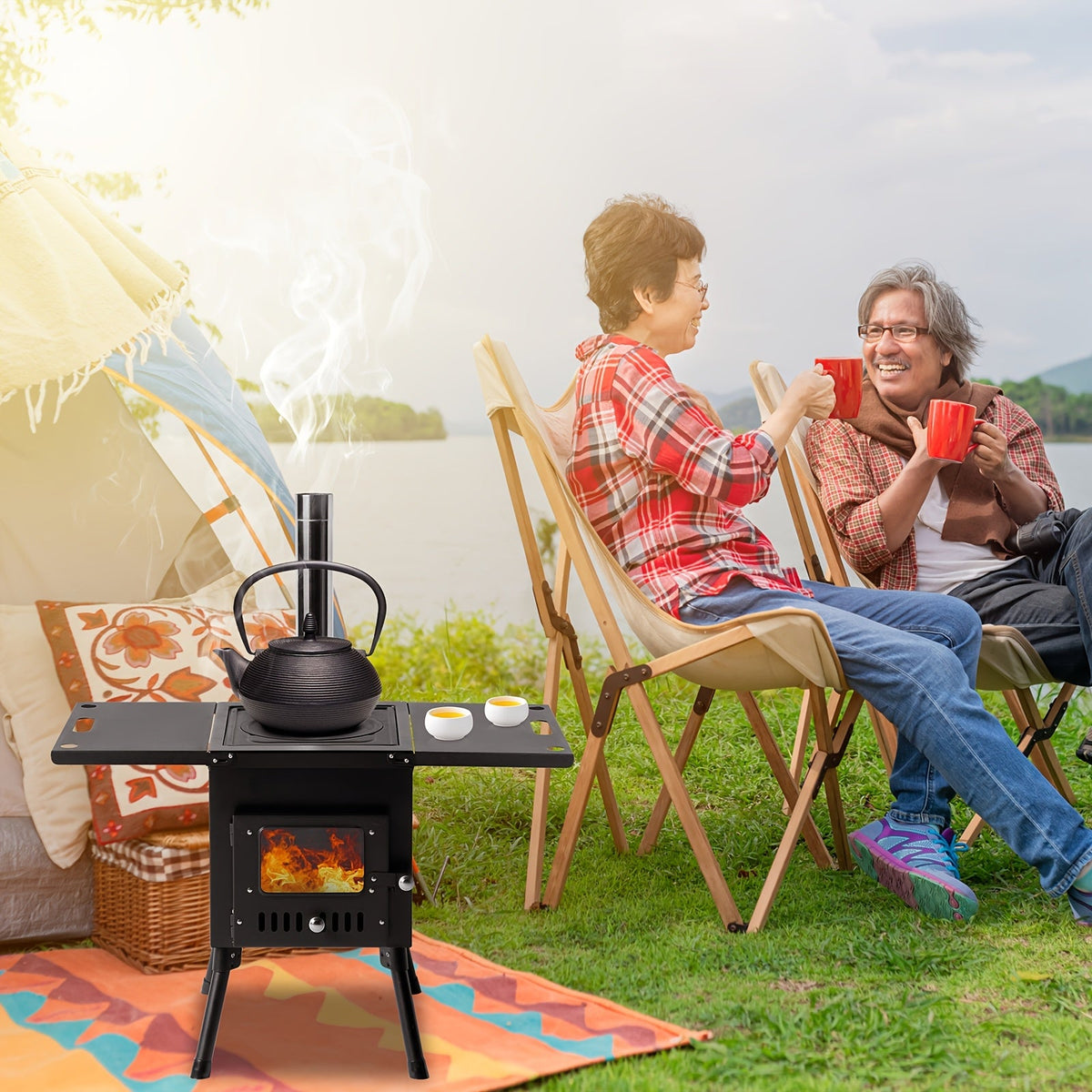 Tent Wood Stove Portable for Garden, Patio and Yard Use, with the Listed Configuration, for Everyday Use and Organized Storage