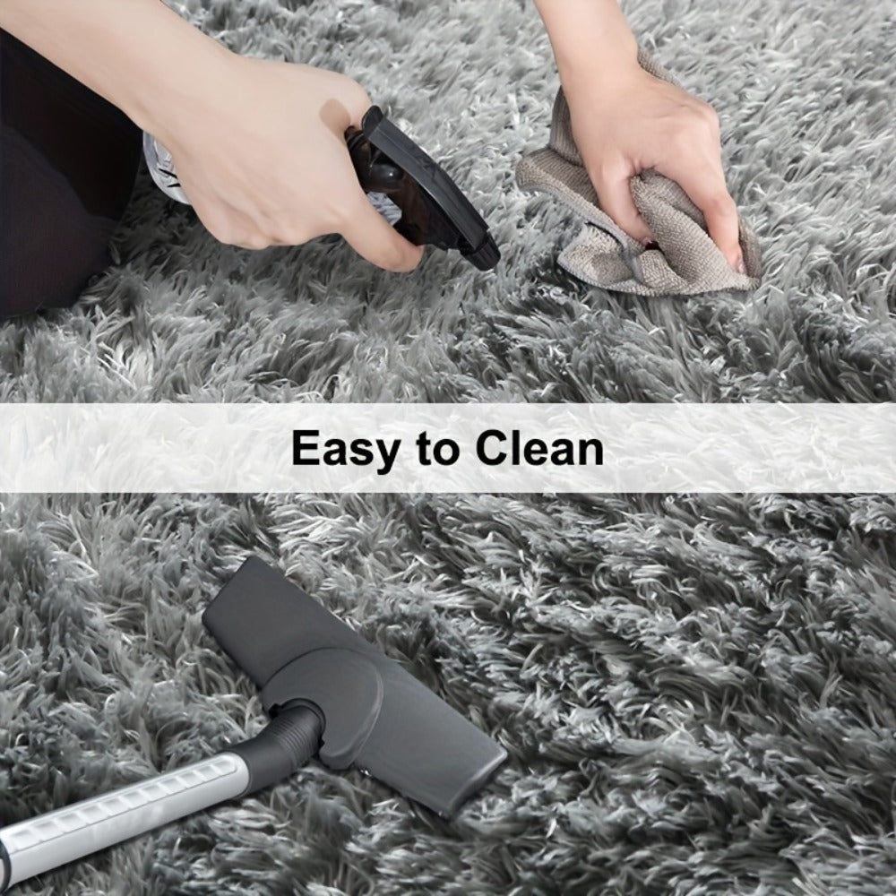 Area Rug Fluffy 900 g/m² Polyester Shag in Six Colors and Four Sizes for Bedroom or Living Room