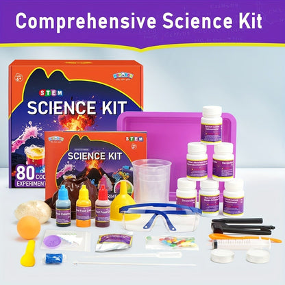 STEM Science Kit for Kids Ages 6-12 – 60 80 105 Lab Experiments, Chemistry Set with Crystal Growing & Chemical Reactions, Educational Science Toy Gift for Boys Girls 6 7 8 9 10 11 12 Year Old