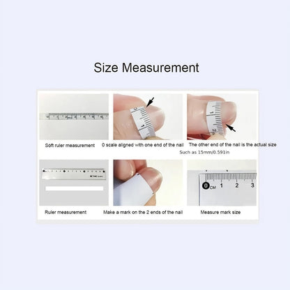 Press On Nails 10-Piece Long Water-Drop Set with Red Glass Glitter and Removable Self-Adhesive Gel Tabs