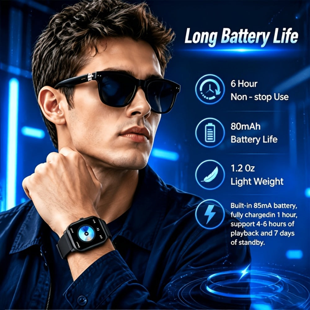 AI Smart Glasses & Smartwatch Bundle, Multilingual Real-Time Translation, Touch Control, Full Touch Screen Watch, High-End Fashion Smart Wearable Tech Combo – Gift for Tech Lovers & Travelers