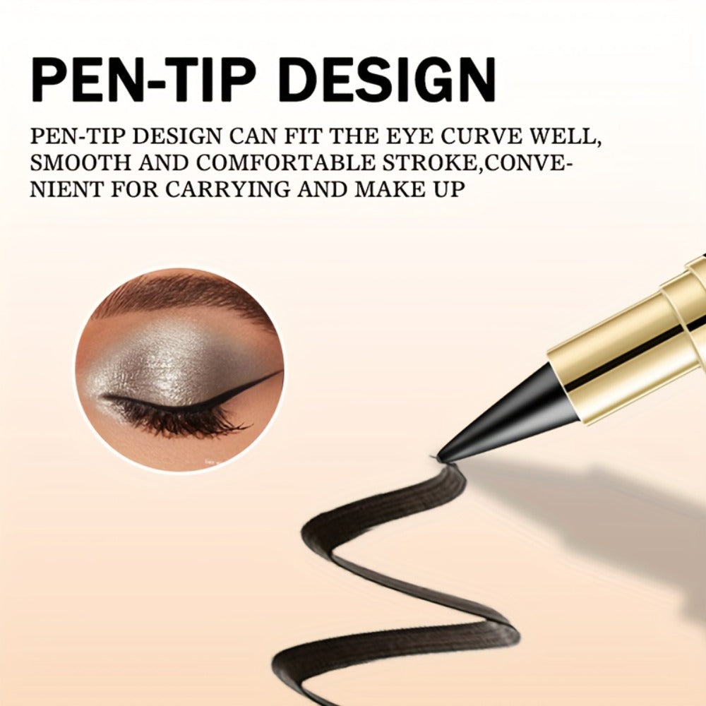 Waterproof Gel Eyeliner Stick 2 or 4PCS 24-Hour Long-Lasting Matte Fast-Drying Non-Smudge Eye and Lip Liner with Brush - Black Brown Everyday Party Makeup Women