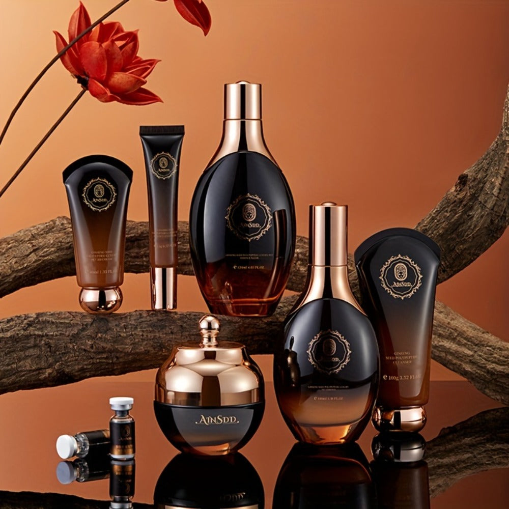 12-Piece Ginseng Seed Peptide Skincare Gift Set with Toner, Essence, Lotion, Cream and Eye-Care Collection