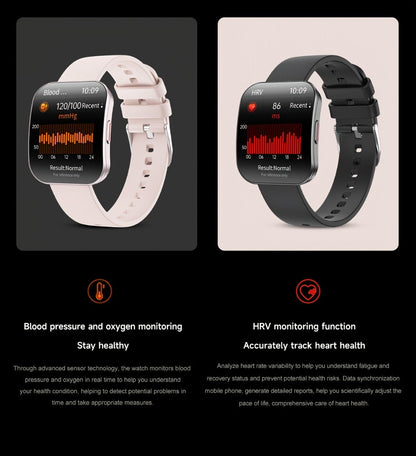Curved Screen Smartwatch 1.85 Inch Full Touch Calling Messaging Music Camera Control Fitness Tracker Heart Rate Sleep Multiple Sport Modes Android iPhone Compatible Women Men Outdoor Lighting Version Black Pink