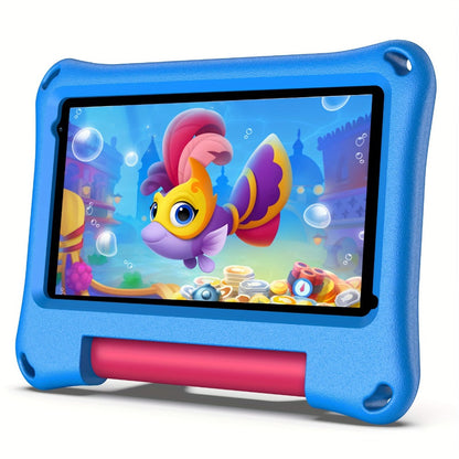 PRITOM Toddler Tablet 7 Inch Android 13, 4GB RAM 32GB ROM 1TB Expandable Storage, Dual-Band WiFi Quad-Core HD IPS Screen, Parental Control Educational Silicone Protective Case, Kids Tablet for Ages 3-10 – Blue Pink