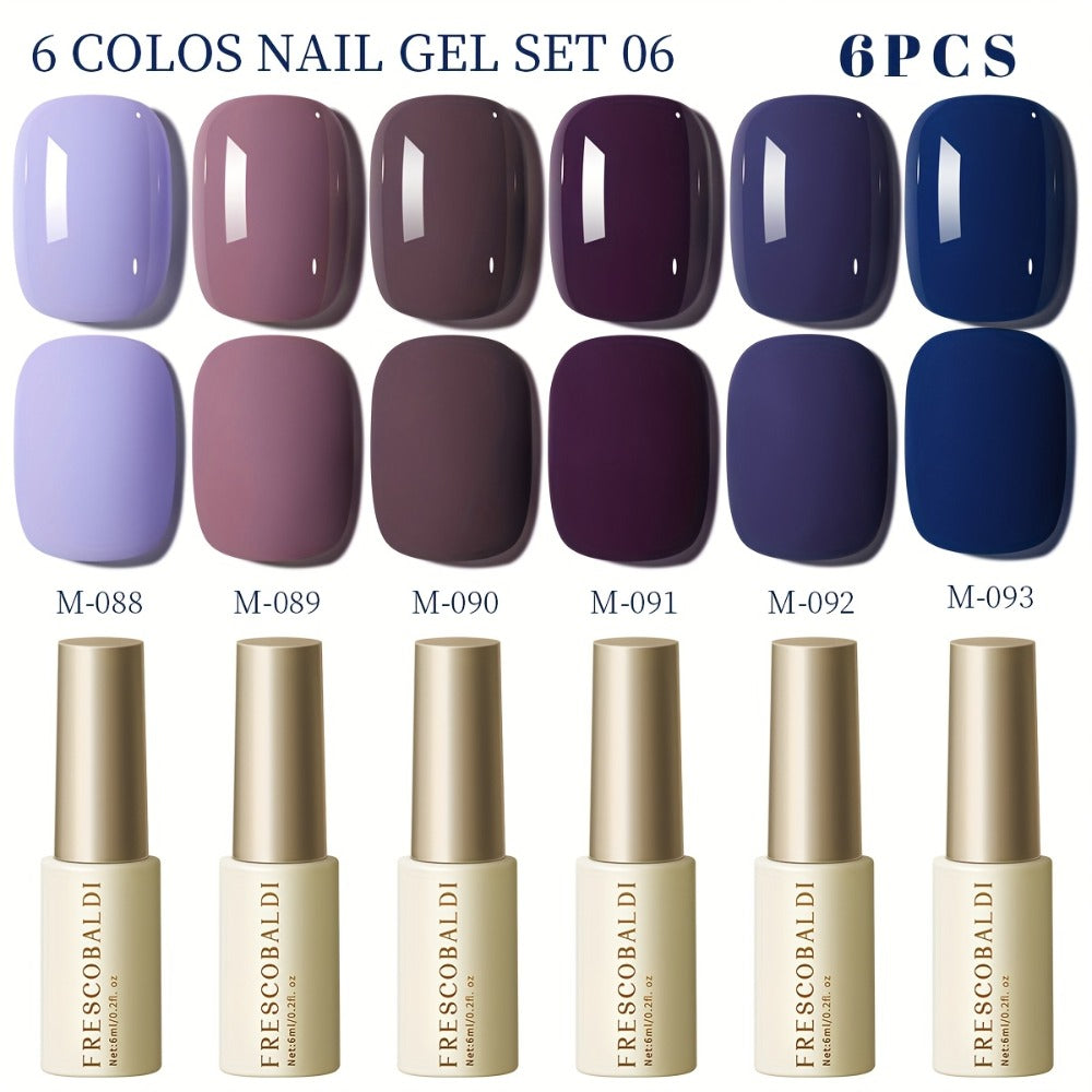 Gel Nail Polish Set with IRISGOBLADI Label, 6 Solid Colors per Set and 8 Retained Palettes