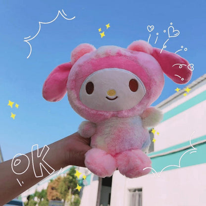 Kuromi Hello Kitty Melody Cinnamoroll Plush Doll – 4 Sanrio Characters Soft Stuffed Animal Kawaii Toy, Cute Anime Gift for Girls Teens Birthday Christmas