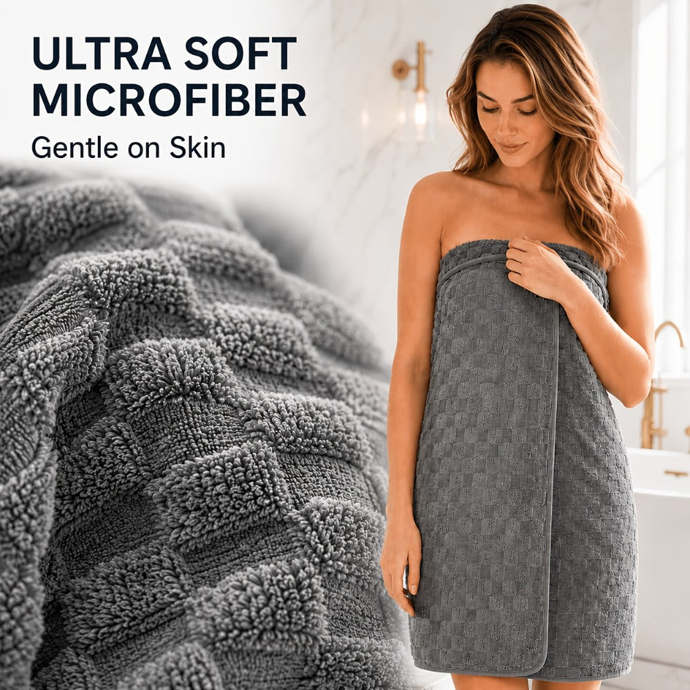 Oversized Bath Towel Set 800GSM 32x64 Inch Extra Large Microfiber - Ultra Soft Quick Dry Striped Spa Grade | Single or 4pcs Random Color | Beige White Light Blue Dark Gray | Modern Coastal Home Gift