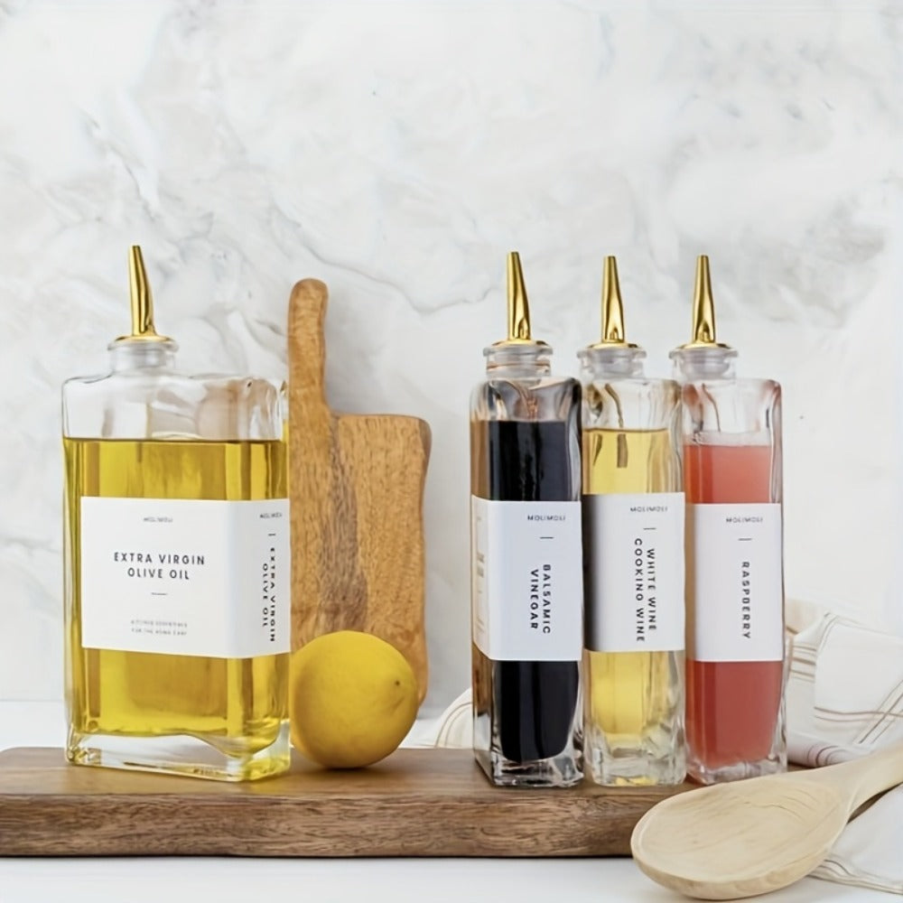 Glass Oil Dispenser Bottle 350ml - Olive Oil Vinegar Soy Sauce Coffee Syrup Dispenser for Kitchen