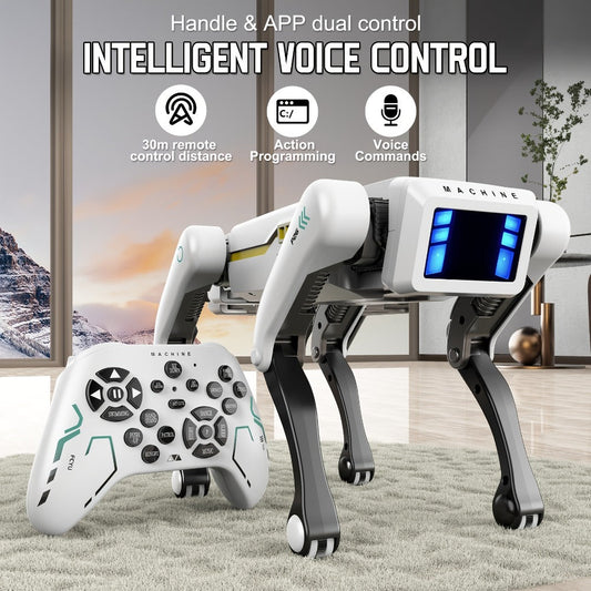 Robot Dog Toy with AI Voice Control & RC Remote – 2.4GHz 99Ft Range | App Programming | Dancing & Storytelling | Smart STEM Gift for Kids Boys Girls | Birthday Christmas Holiday Gift
