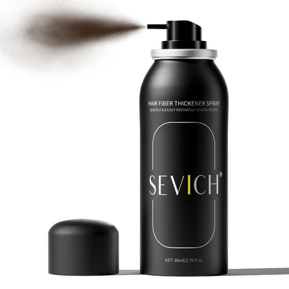 Root Cover Up Spray 80ml Instant Gray Hair Concealer with Plant-Based Fibers | Transfer-Resistant No-Mark Formula | Thicker Fuller Hair Appearance | Black & Dark Brown