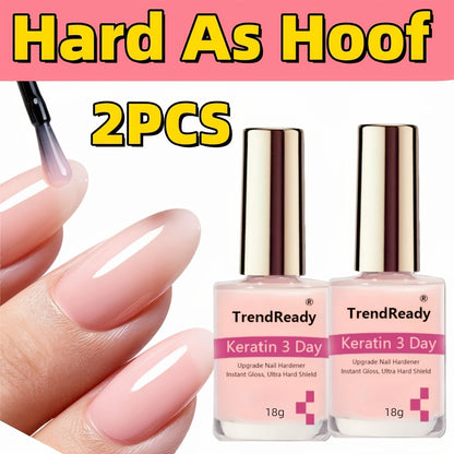 Colored Nail Hardener Set Pink White Yellow - Fast Drying 15ml Nail Strengthener for Weak Splitting Brittle