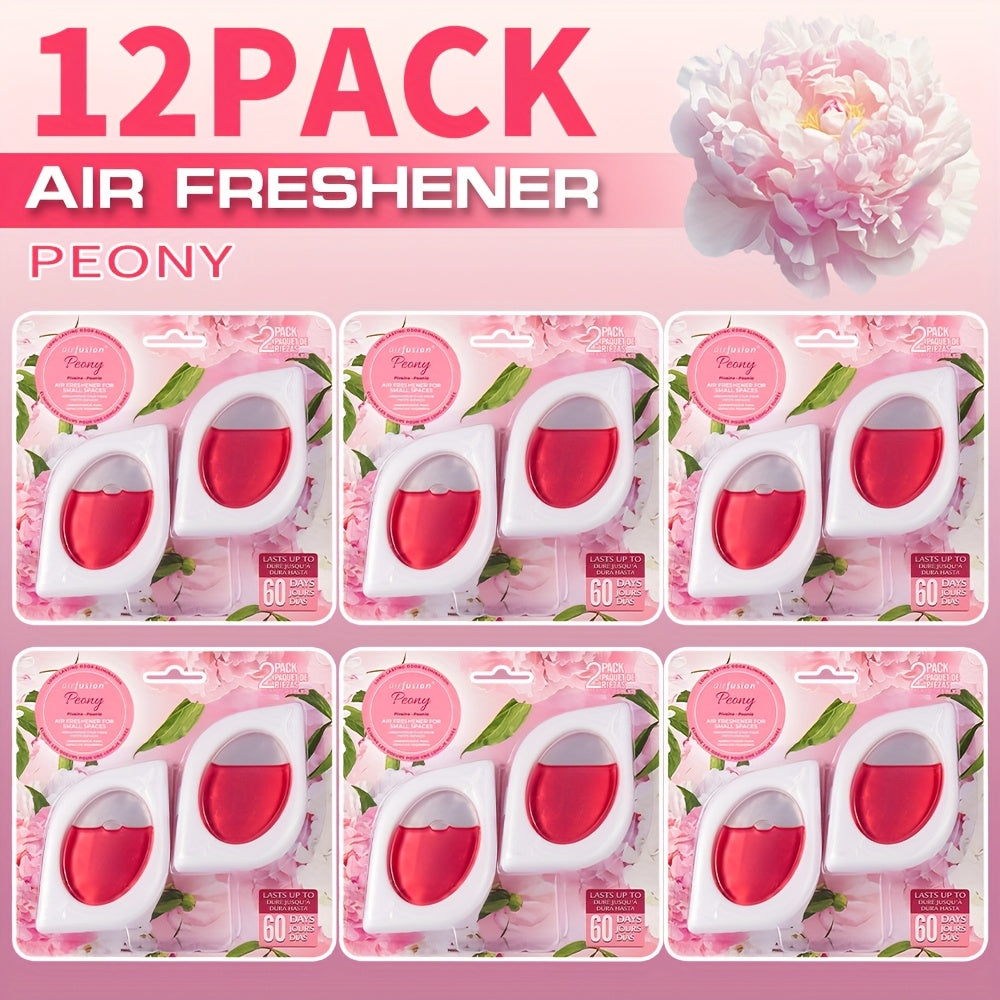 Compact Air Freshener Cups in Six Scents, Available in 2, 6 or 12 Packs for Closets, Bathrooms and Small Spaces