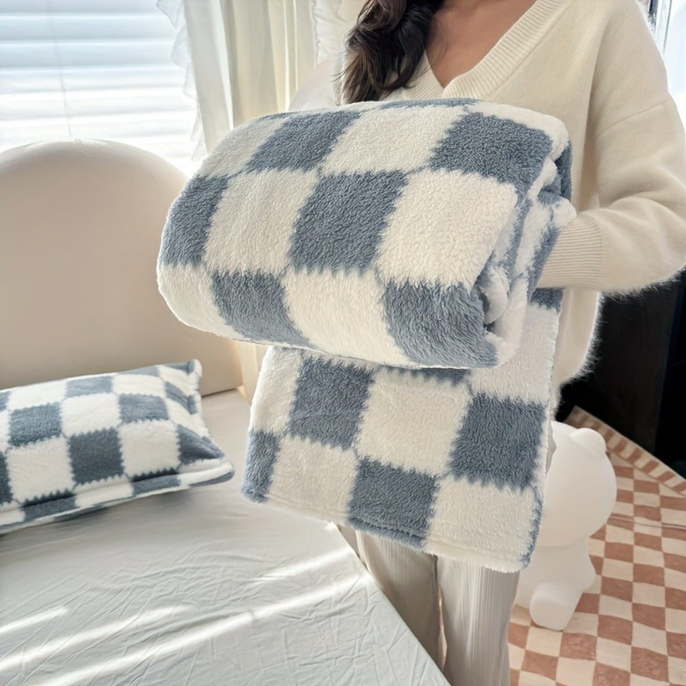 Plaid and Panda Flannel Blanket with Six Design Labels and Four Sizes from 39.37 x 59.06 to 78.74 x 90.55 Inches
