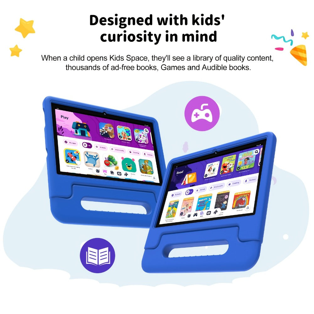 Kids Tablet 10.1 Inch with 6GB RAM, 64GB Built-In Storage, WiFi 6, 5000mAh Battery and Protective Case
