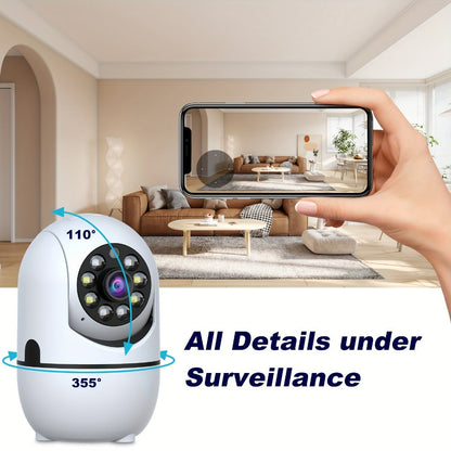 Indoor Security Camera 4-Pack with 355° Pan-Tilt, Dual-Band WiFi, Night Vision and Two-Way Talk