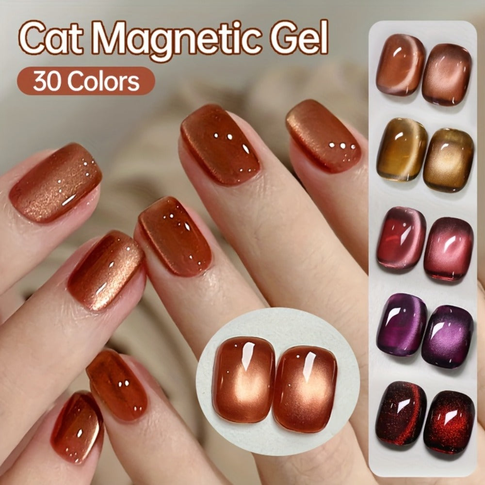 15ml CA14 Cat Eye Gel Polish in Plum Bordeaux with Magnetic Color Effect and UV/LED Lamp Curing Label