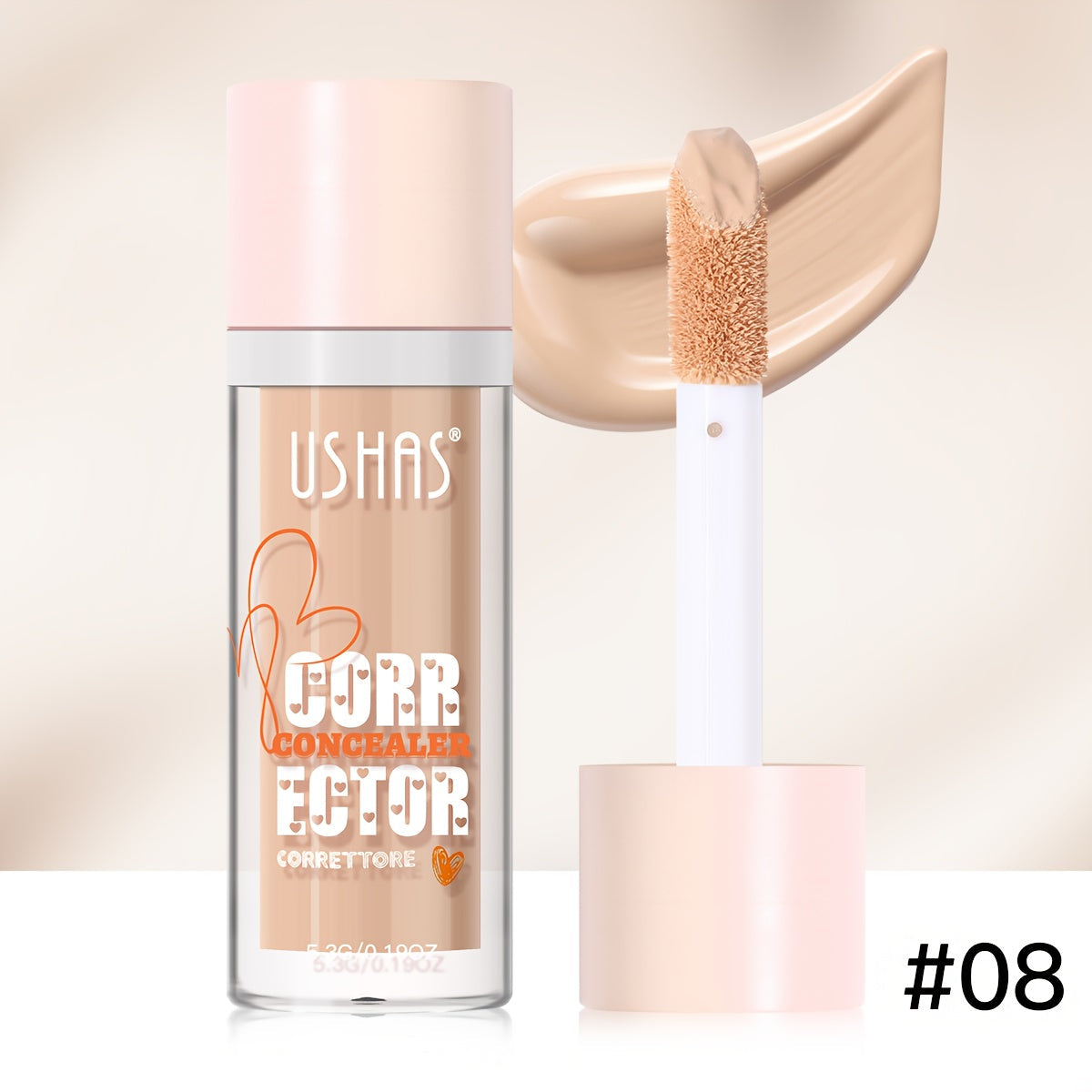 Liquid Concealer with Doe-Foot Applicator, 5.3 g Net Weight and 12 Numbered Shade Options from #01 to #12