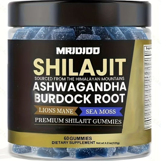 Himalayan Shilajit Gummies with Manuka Honey, Fulvic & Humic Acids, Sucrose-Free Natural Formula for Energy, Stamina, Testosterone & Cognitive Support for Men & Women